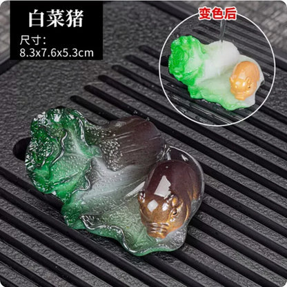 Fruit Model Color-changing Tea Pet Creative Resin Tea Table Decoration CutePot