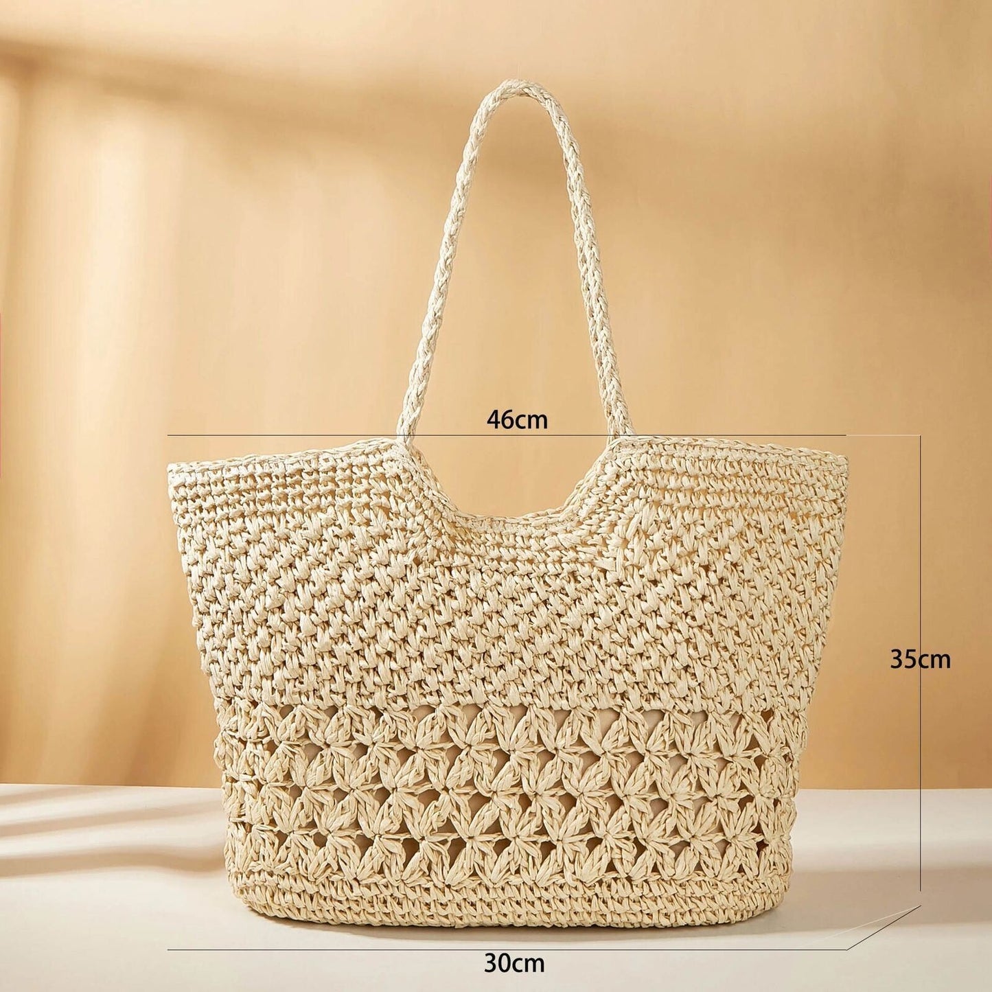 Straw Women Shoulder Bags Paper Woven Female Handbags Summer Beach Straw Bags