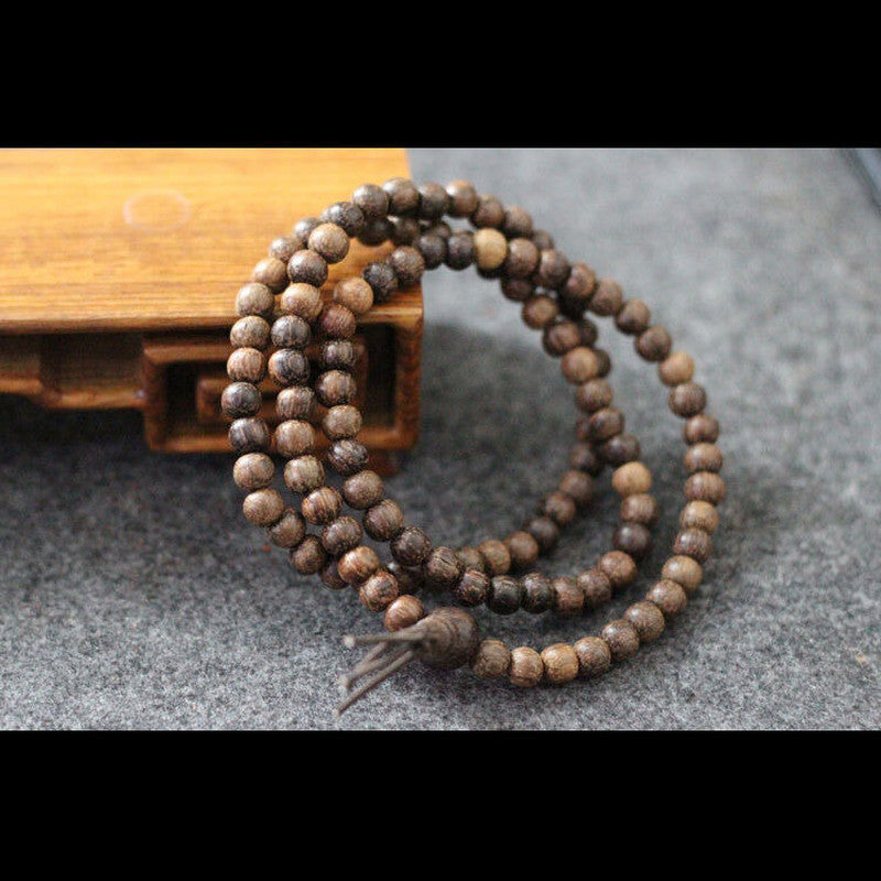 Natural Vietnam Agarwood Prayer 108 Beads Bless Bracelet Man Woman Accessories