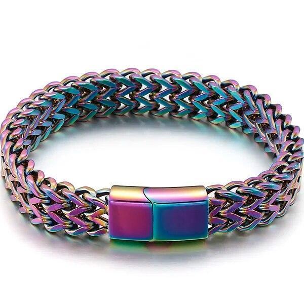 Meshed Woven Stainless Steel Bracelet Curb Chain Cuban Link Wristband Men Women