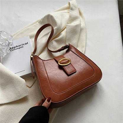 Moon Shoulder Bags Women PU Leather Crossbody Bag Work Ladies Handbags