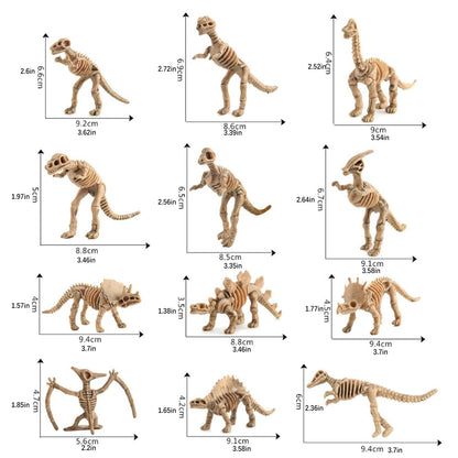 12pcs Dinosaur Fossil Skeleton Simulation Model Action Figure Toy Gift For Kids