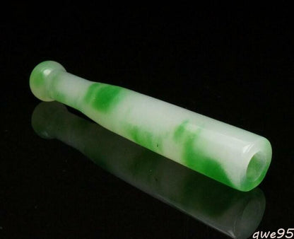 Ming Qing Antique Jade Cigarette Holder Smoking Set Green Jade Cigarette Holder