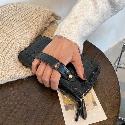 Luxury Wallet Large Stone Pattern Coin Purse Trendy Synthetic Leather Money Bags