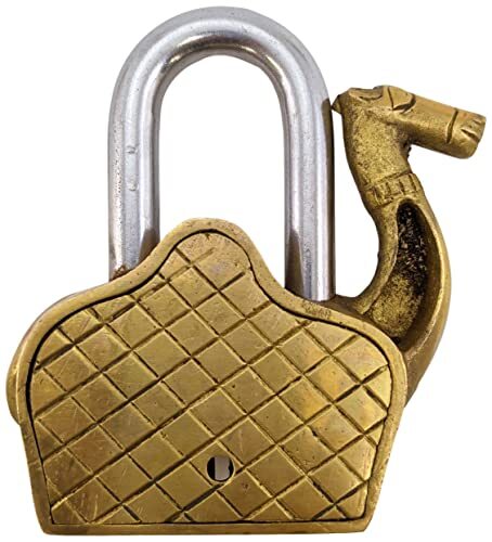 Solid & Sturdy Brass Camel Padlock(4"Lx4.25"Tx1.2"W) w\ 2 Keys (3.1" Hx1.4"W)