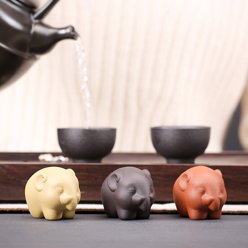 1PC Mascot Elephant Yixing Zisha Tea Pet House Warming Gift Tea Play In China