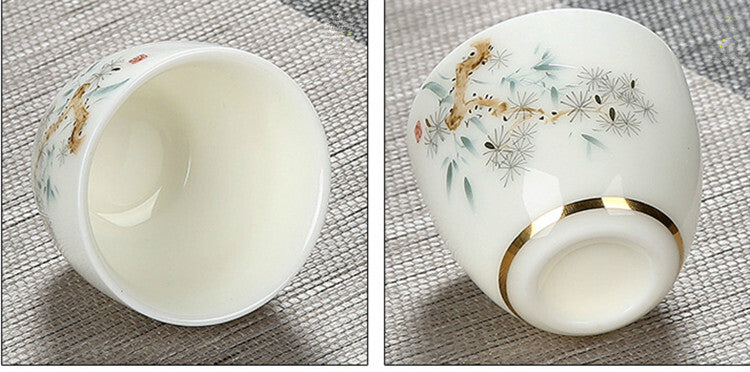Chinese Ceramic Teacup 70ml Cute Small Wine Cup Exquisite Porcelain Tea Bowl