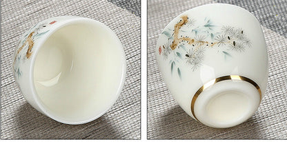Chinese Ceramic Teacup 70ml Cute Small Wine Cup Exquisite Porcelain Tea Bowl