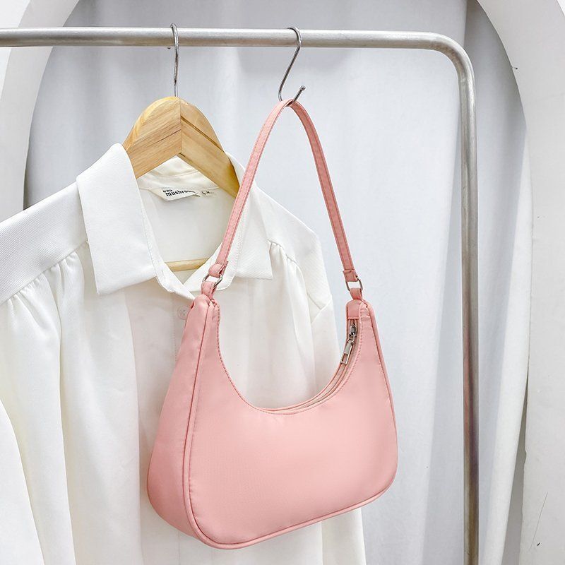 Nylon Underarm Shoulder Purse Canvas Small Shoulder Bag Clutch Handbag Polyester