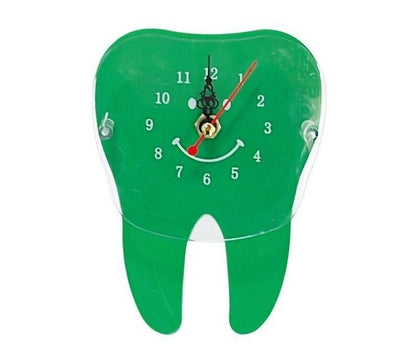Table Clocks Dental Desk Decoration Small Tooth Shape Artcraft Ornaments 10x14cm