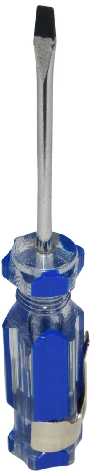 4-inch Mini 1/8" Slotted Pocket-Clip Screwdriver with Magnetized Tip (Flathead)