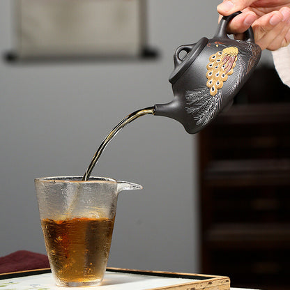 250ml Yixing Zisha Handmade Tea Pot Shipiao Pot Peacock Master Teapot For Pu'er