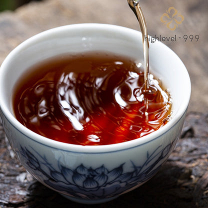 250g Ripe Pu'er Tea Brick Yunnan Menghai Amber Golden Brick Ancient Tree Tea