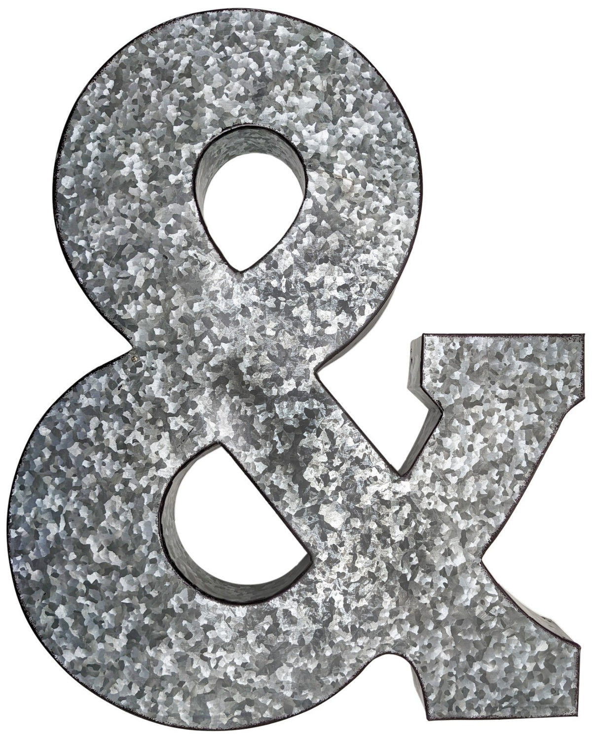 Huge 20" Metal Letter Hanging Wall Décor, Galvanized Metal with Rusted Edges