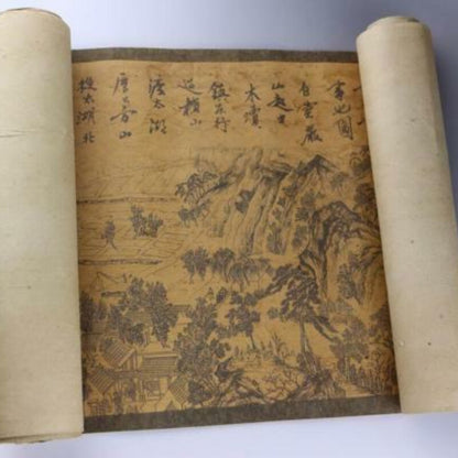 CHINESE COLLECTION OLD PAPER PAINTING LANDSCAPE SCROLL PAINTING
