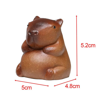 Capybara Tea Pet Statue Yixing Tea Pet Ornaments Pottery Clay Sculpture