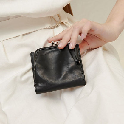 Genuine Leather Wallet RFID Blocking Short Bifold Small Purse Money Holder Bag