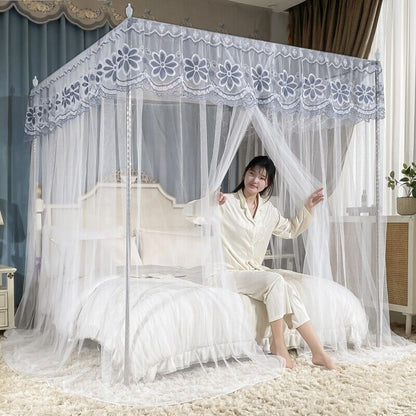 Bed Canopy Anti Mosquito Bed Netting Embroidered Valances With Frames Queen King
