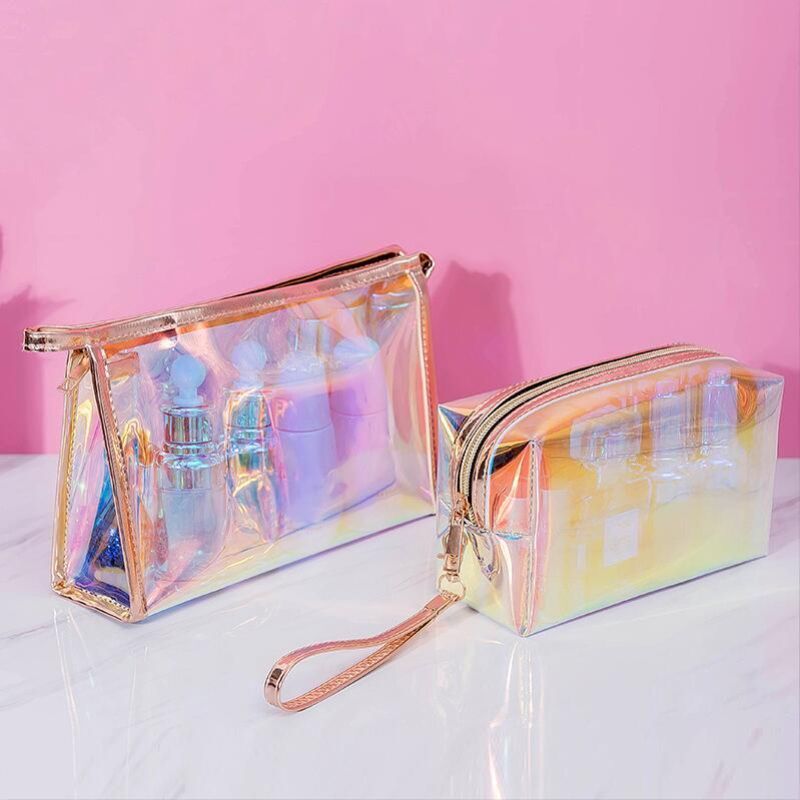 Transparent Pretty Makeup Bag Travel Cosmetic Bag Toiletry Brush Bags Organizer