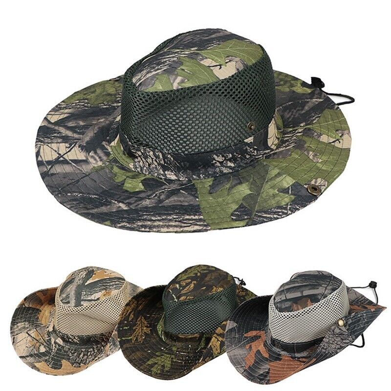 Summer Bucket Boonie Hat Fishing Sun Brim Cool Mesh Top Garden Outdoor Cap Hats