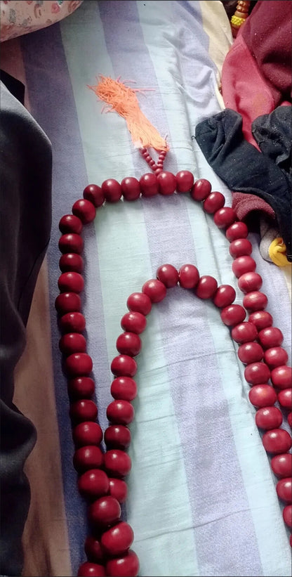 30mm*108 Prayer Beads Shaolin Kung Fu Buddha Monk Prayer Mala Red Beads Necklace