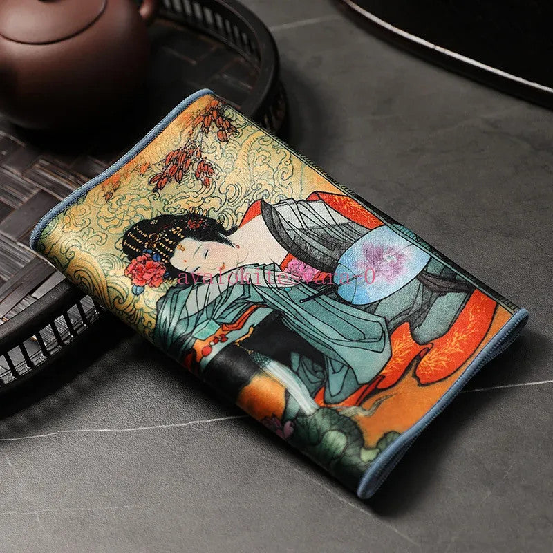 36cm Chinese Retro Tea Towel Strong Water Absorption Thicken Tea Mat Coaster