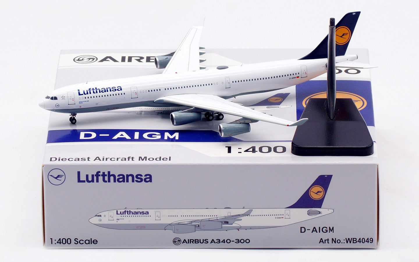 1:400 Aviation Lufthansa AIRBUS A340-300 Passenger Plane Diecast Aircraft Model