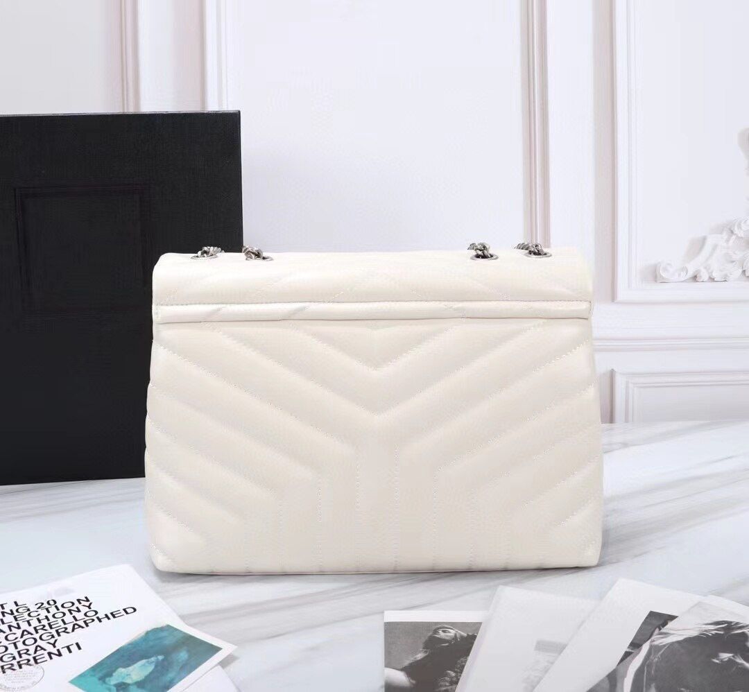 Large Computer Bag Tote Diamond Pattern Bag Metal Chain Shoulder Crossbody Purse