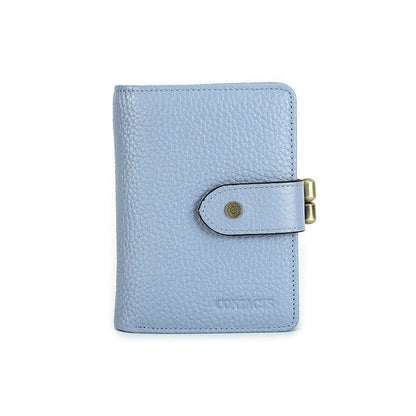 Kiss Lock Wallet RFID Genuine Leather Metal Frame Card Holder Coin Purse Handbag