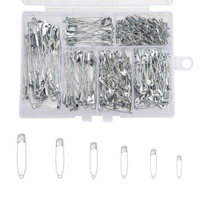 Lots Steel Safety Pins Assorted 6 Size Heavy Duty Nickel Plated Clothes Pins