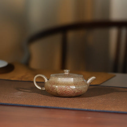 Hand Carved Master Tea Pot Real Yixing Zisha Clay Chinese Kungfu Tea Pot 210ml