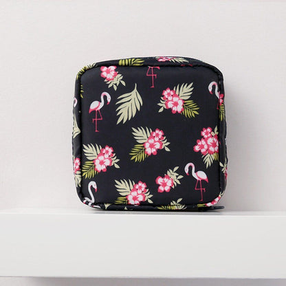 Storage Bag Napkin Pouch Cosmetic Bags Organizer Makeup Purse Nylon Black Travel