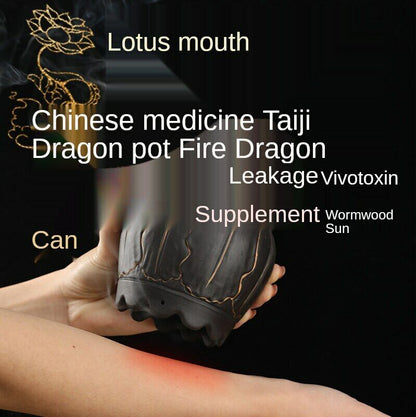 9cm Bianstone Pot Lotus Guasha Moxibustion Cup Shoulder Neck Moxa Tool 艾灸艾条艾草艾柱