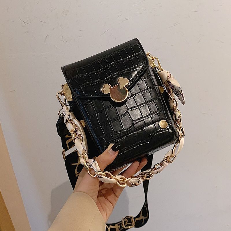 Youthful Leather Crossbody Bag Fashion Small Shoulder Handbag Chain Bag Square