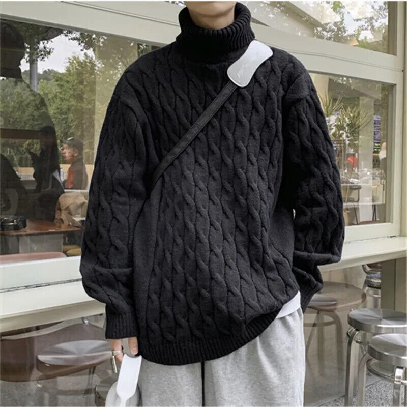 Turtleneck Sweater Men Warm Pullover Mens Sweaters Male