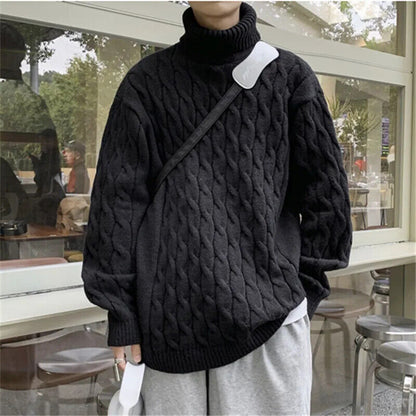 Turtleneck Sweater Men Warm Pullover Mens Sweaters Male