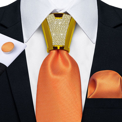 Men Necktie 3Pcs Luxury Striped Ties Cufflinks Pocket Square Wedding Accessories