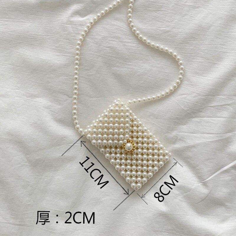 Mini Pearl Bag Handmade Vintage Beaded Fashion Shoulder Bag Luxury Coin Purse