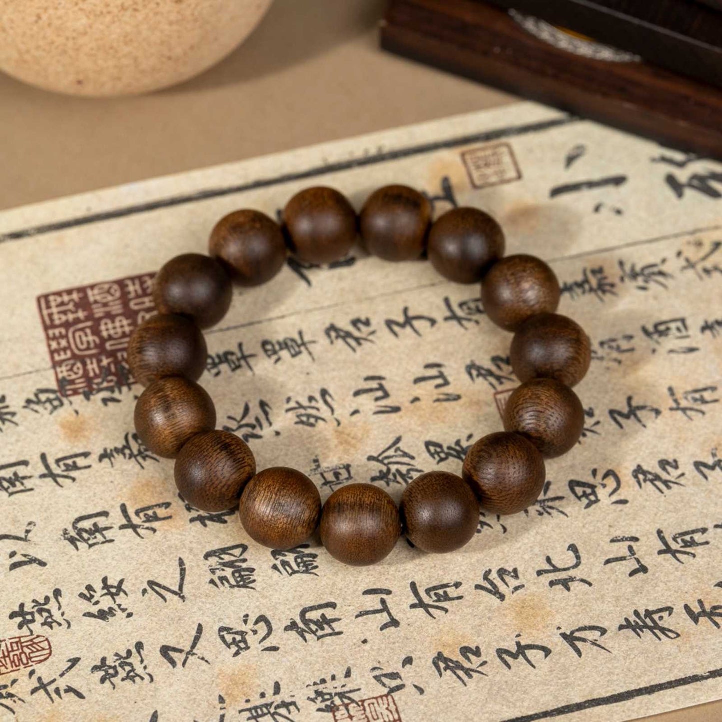 16mm Chinese Natural Eaglewood Handmade Exquisite Bracelets 31247
