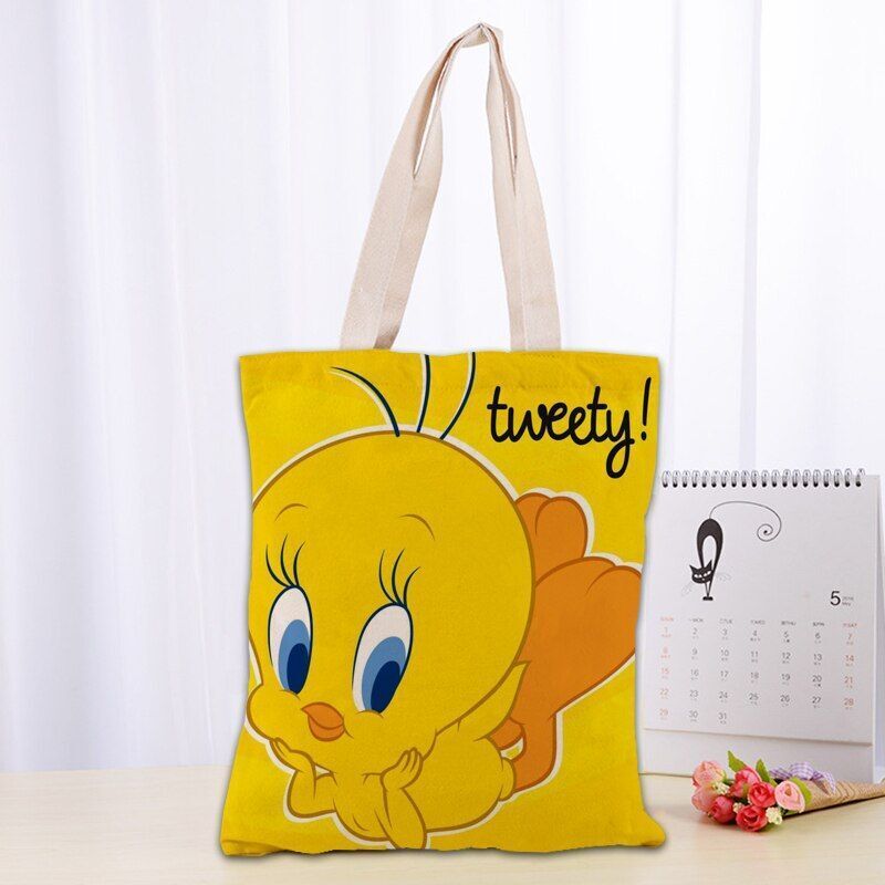 Printed Canvas Tote Bag 30x35cm Cotton Linen Handbag Shopping Women Handbag 1 PC