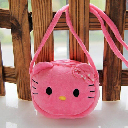 Cartoon Plush Lovely Children Purse Messenger Bags Animal Panda Cat Fluffy Baby