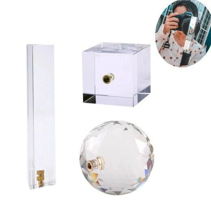 Photography Triangular Prism Rainbow Crystal Ball Square Glass Blur Len 130x30mm