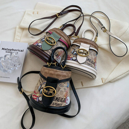 New Desinger Graffiti Bag, Top PU Leather Women's Shoulder Bag Small Handbags