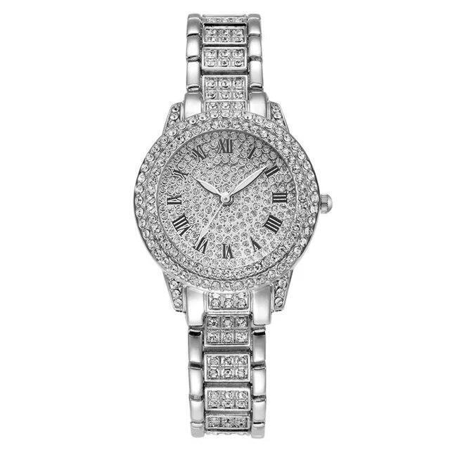 Reloj De Cuarzo Con Diamantes Para Mujer Pulsera Elegante Femenina De Marca Lujo