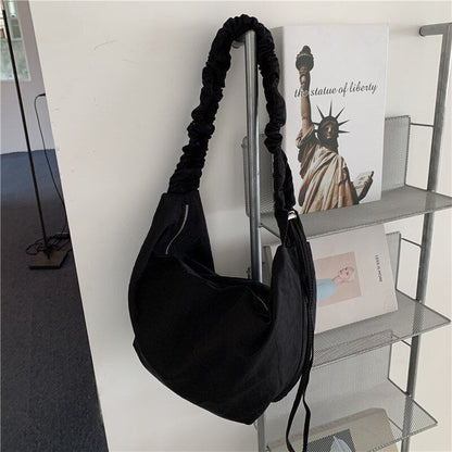 Shoulder Bag Nylon Large Dumpling Bag Pleated Shoulder Strap Handbag 22*12*24 CM