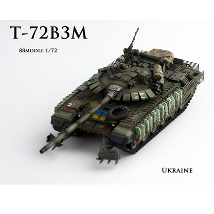 1/72 88MODLE Ukrainian T-72B3M T72 Tank Model Battle Damage Edition With Roof