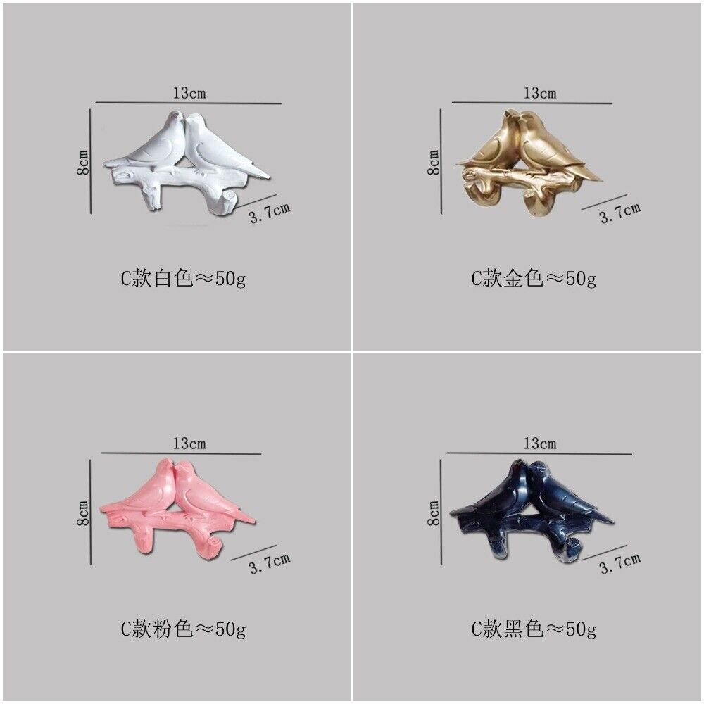 4Pcs/Set Birds Resin Hooks Wall Decor Bedroom Door Seamless Coat Frame Organizer