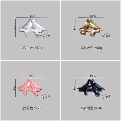 4Pcs/Set Birds Resin Hooks Wall Decor Bedroom Door Seamless Coat Frame Organizer