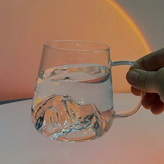 Glass Tea Cup Mountain Coffee Cup