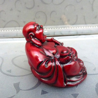 2.5"Resin Buddha Statue Laughing Maitreya Figurine Feng Shui Luck Decoration